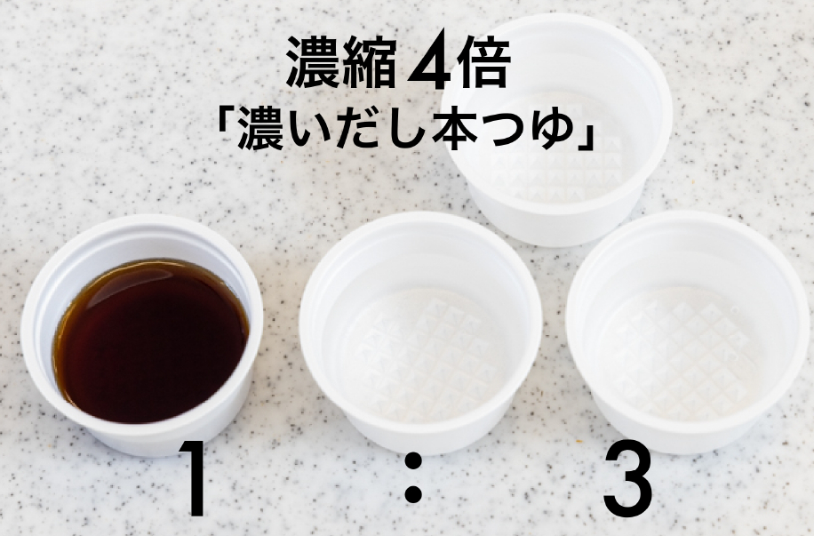 キッコーマン 濃いだし 本つゆ」の ”濃縮4倍” の意味を教えてください